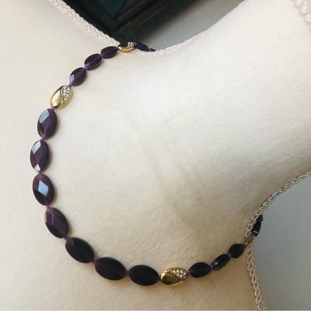 Vintage Monet graduated genuine faceted amethyst necklace